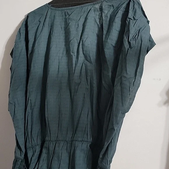 Nwt Universal Thread Dress Teal Wrap Top Full Skirt V Neck Textured - Picture 6 of 12